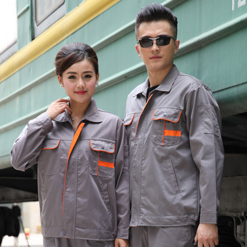 春秋長(zhǎng)袖工作服套裝 男士汽修維修、工廠車間與工地工裝的定制良選